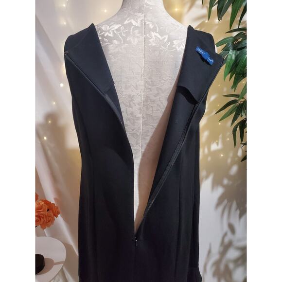 RSVP Talbots Ponte Eyelet Embroidered Flounce Sheath Dress Plus Size 16W Black - Picture 6 of 9
